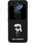 Калъф Karl Lagerfeld - Liquid Silicone Ikonik, Galaxy Z Flip 5, черен - 1t