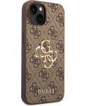 Калъф Guess - PU 4G Metal Logo, iPhone 14 Plus, кафяв - 3t