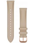 Каишка Garmin - QR Leather, Venu/vivomove, 20 mm, Light Sand/Rose Gold PVD - 1t