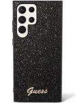 Калъф Guess - Glitter Flakes Metal Logo, Galaxy S23 Ultra, черен - 1t