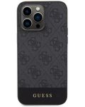 Калъф Guess - PU 4G Stripe MagSafe Case, iPhone 15 Pro, черен - 2t