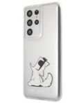 Калъф Karl Lagerfeld - Choupette Eats, Galaxy S21 Ultra, прозрачен - 4t