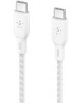Кабел Belkin - Boost Charge, USB-C/USB-C, Braided, 3 m, бял - 1t