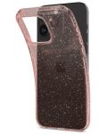 Калъф Spigen - Liquid Crystal Glitter, iPhone 15 Pro Max, Rose Quartz - 2t