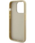 Калъф Guess - Fixed Glitter 4G Metal Logo, iPhone 15 Pro Max, златист - 5t