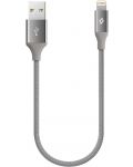 Кабел ttec - AlumiCable, USB-A/Lighting, 0.3 m, сив - 1t