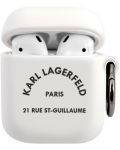Калъф за слушалки Karl Lagerfeld - Rue St Guillaume, AirPods 1/2, бял - 1t