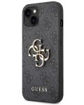 Калъф Guess - PU 4G Metal Logo, iPhone 14/13, сив - 2t