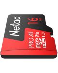 Карта памет Netac - 16 GB PRO A1, microSDHC, Class10 + адаптер - 2t