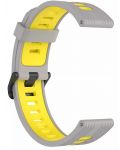 Каишка Techsuit - W002, Galaxy Watch/Huawei Watch, 22 mm, сива/жълта - 1t