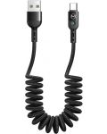 Кабел Xmart - Spiral, USB-A/USB-C, 1.8 m, черен - 1t