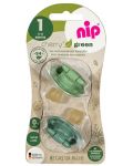 Каучукови залъгалки NIP Green - Cherry, зелени, 0-6 м, 2 броя - 7t