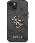 Калъф Guess - PU 4G Metal Logo, iPhone 14 Plus, сив - 1t