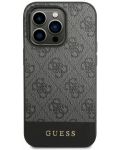 Калъф Guess - 4G Stripe, iPhone 14 Pro, сив - 1t