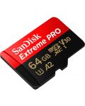 Карта памет SanDisk - Extreme PRO, 64GB, microSDXC, Class10 + адаптер - 2t