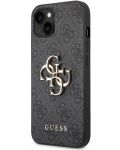 Калъф Guess - PU 4G Metal Logo, iPhone 14 Plus, сив - 2t