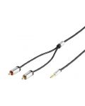 Аудио кабел Vivanco - 2x RCA/жак 3.5 mm, 1.2 m, черен - 1t