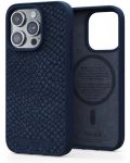 Калъф Njord - Salmon Leather MagSafe, iPhone 15 Pro, син - 2t