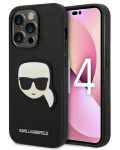 Калъф Karl Lagerfeld - Saffiano Karl Head, iPhone 14 Pro Max, черен - 2t