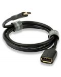 Кабел QED - Connect QE8191, USB-A/USB-C, 0.15m, черен - 1t
