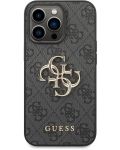 Калъф Guess - PU 4G Metal Logo, iPhone 14 Pro Max, сив - 1t