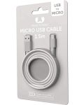 Кабел Fresh N Rebel - USB-A/Micro USB, 1.5 m, светлосив - 2t