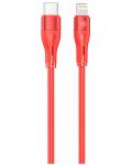 Кабел Tellur - Silicone, USB-C/Lightning, 1 m, червен - 1t