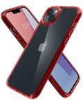 Калъф Spigen - Ultra Hybrid, iPhone 14/13, прозрачен/червен - 3t