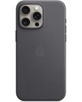 Калъф Apple - FineWoven MagSafe, iPhone 15 Pro Max, черен - 1t