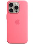 Калъф Apple - Silicone, iPhone 15 Pro, MagSafe, розов - 2t