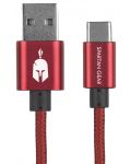 Кабел Spartan Gear – Type C USB 2.0, 2m, червен - 1t