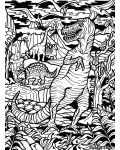 Картина за оцветяване ColorVelvet - Динозаври, 47 х 35 cm - 2t