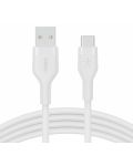Кабел Belkin - Boost Charge, silicone, USB-A/USB-C, 2 m, бял - 2t