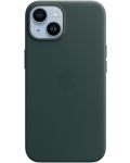 Калъф Apple - Leather, iPhone 14, Forest Green - 1t