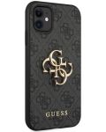 Калъф Guess - PU 4G Metal Logo, iPhone 11, сив - 2t