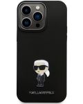 Калъф Karl Lagerfeld - Liquid Silicone Metal Ikonik Case, iPhone 15 Pro Max, черен - 2t