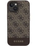 Калъф Guess - PU 4G Stripe, iPhone 15, MagSafe, кафяв - 2t