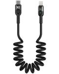 Кабел Xmart - Spiral, Lightning/USB-C, 1.8 m, черен - 2t