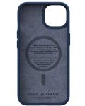 Калъф Njord - Salmon Leather MagSafe, iPhone 14 Plus, син - 2t