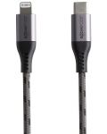 Кабел Boompods - ALCBLK, Lightning/USB-C, 1.5 m, черен - 1t