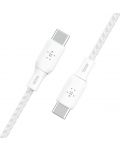 Кабел Belkin - Boost Charge, USB-C/USB-C, Braided, 3 m, бял - 3t