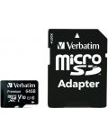 Карта памет Verbatim - 64GB, microSDXC, Class10 + адаптер - 1t