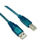 Кабел VCom - CU201-TL, USB-A/USB-B, 5 m, син - 1t