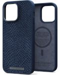 Калъф Njord - Salmon Leather MagSafe, iPhone 14 Pro Max, син - 1t