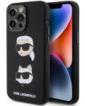 Калъф Karl Lagerfeld - Liquid Silicone Saffiano Choupette Head, iPhone 15 Pro Max, черен - 1t