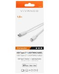 Кабел Vivanco - 45281, USB-C/Lightning, 1 m, бял - 2t