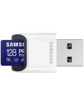 Карта памет Samsung - PRO Plus, 128GB, microSDXC, Class10 + USB четец - 4t
