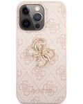 Калъф Guess - PU 4G Metal Logo, iPhone 13 Pro, розов - 1t