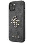 Калъф Guess - PU 4G Metal Logo, iPhone 13, сив - 2t