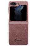 Калъф Guess - PC/TPU Glitter Flakes Metal, Galaxy Z Flip 5, розов - 2t